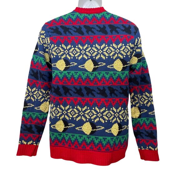 Celebrate Together Space Santa Claus Astronaut Ugly Christmas Sweater Large - Picture 3 of 5